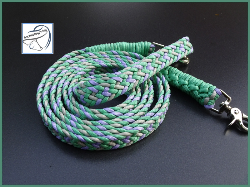 Flache Paracord Flechtzügel 20mm Fischgrät