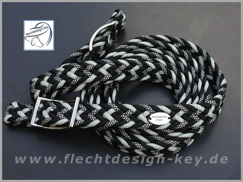Flache geflochtene Paracordzügel mit Conwyschnallen, 20mm Fischgrät