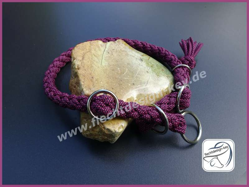 Größenverstellbares Halsband mit Zugstopp, 12fach rund geflochten