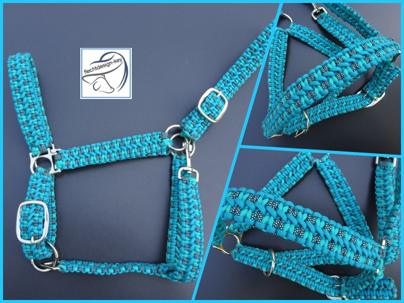 Flechthalfter aus Paracord komplett geflochten und verstellbar