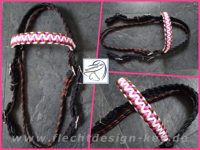 Geflochtene Westerntrense aus Paracord geflochten, individueller Stirnriemen