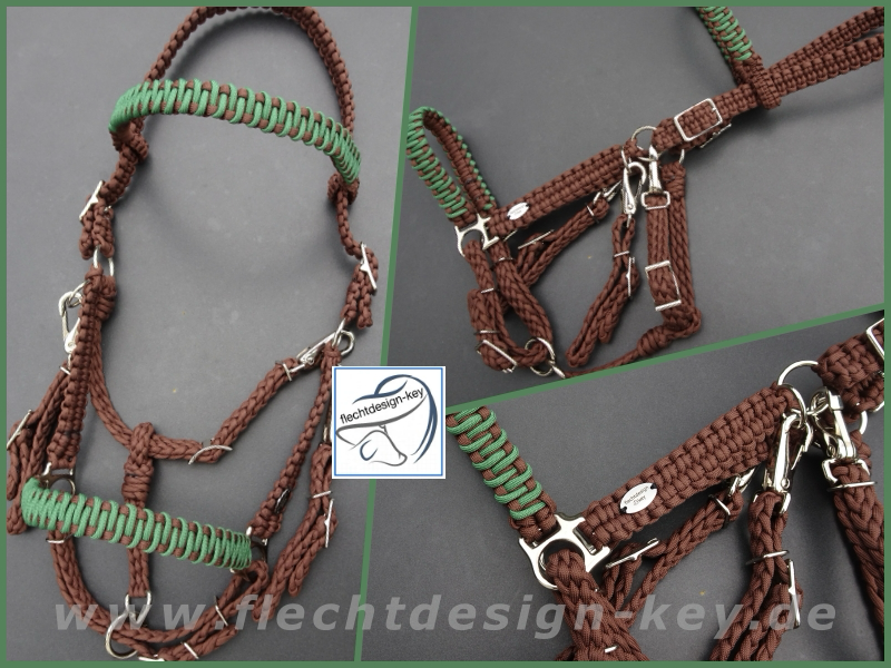 Wanderreittrense aus Paracord geflochten mit Bithängern
