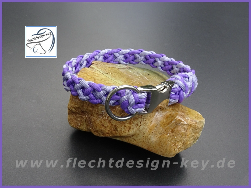 Paracord Halsband mit Steckschnalle, flach geflochten Cross Braid