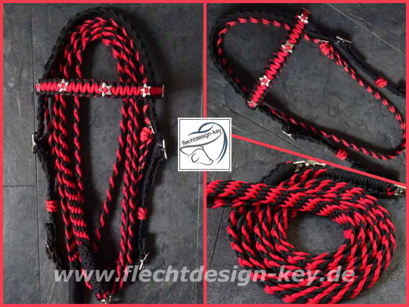 Westerntrense, Paracordtrense, Flechttrense rot, schwarz