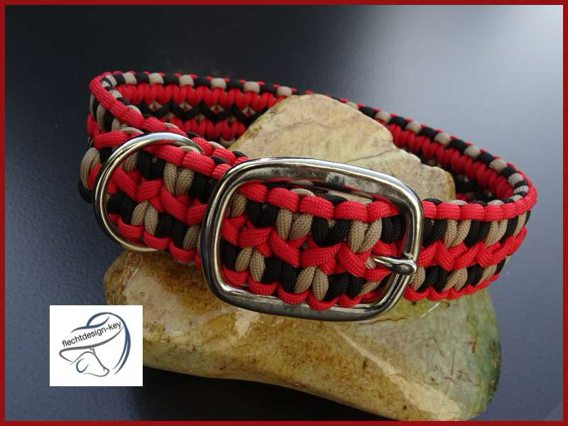 Hundehalsband Paracord geflochten verstellbar mit Schnalle
