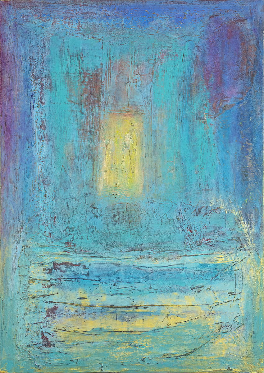 Surprise - 2021-2023 (acrylic & mixed media on wood - 100 x 70 x 3) - photo: Chris Gebhart [enquire for price / Preis auf Anfrage]