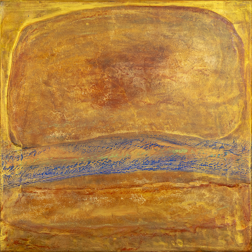 Fundstück III - 2022 (acrylic & mixed media on wood - 40 x 40 x 2) - photo: Chris Gebhart [enquire for price / Preis auf Anfrage]