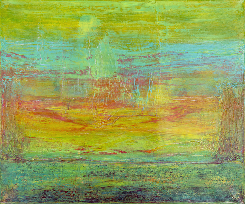 Die Lichtung - 2021-2024 (acrylic, mixed media on canvas - 100 x 140 x 3) - photo: Chris Gebhart [enquire for price / Preis auf Anfrage]