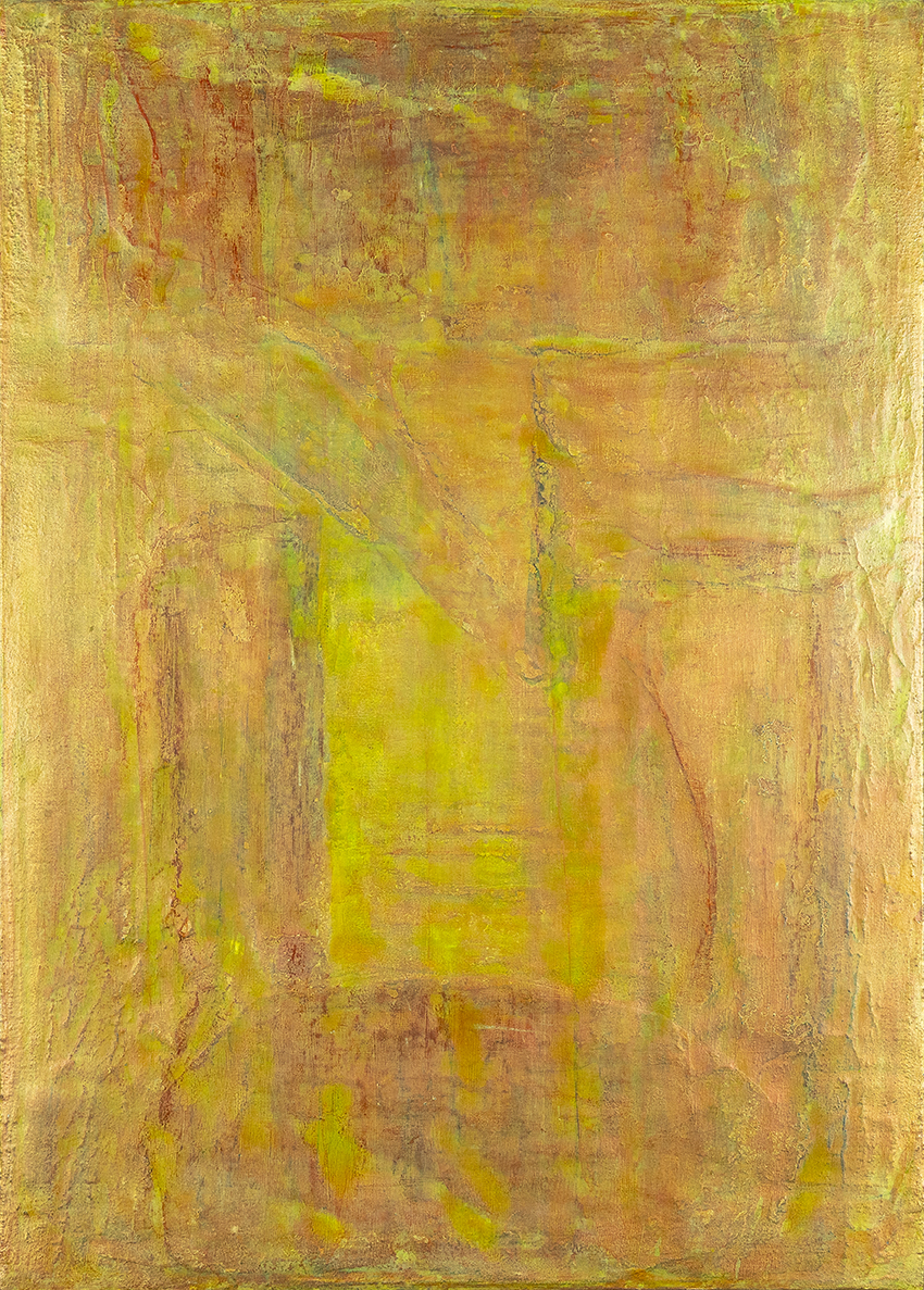 Geborgen - Secured - 2022 (acrylic & mixed media on wood - 70 x 50 x 4) - photo: Chris Gebhart [enquire for price / Preis auf Anfrage]