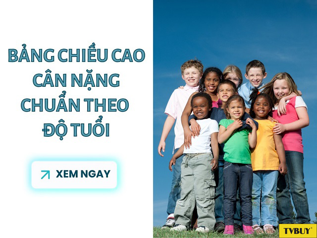 Bảng chiều cao cân nặng chuẩn theo độ tuổi