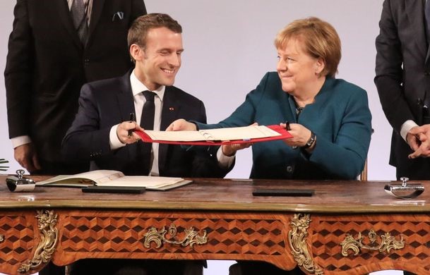 Signature du traité à Aix-la-Chapelle le mardi 22 janvier 2019, Martin Meissner/ AP
