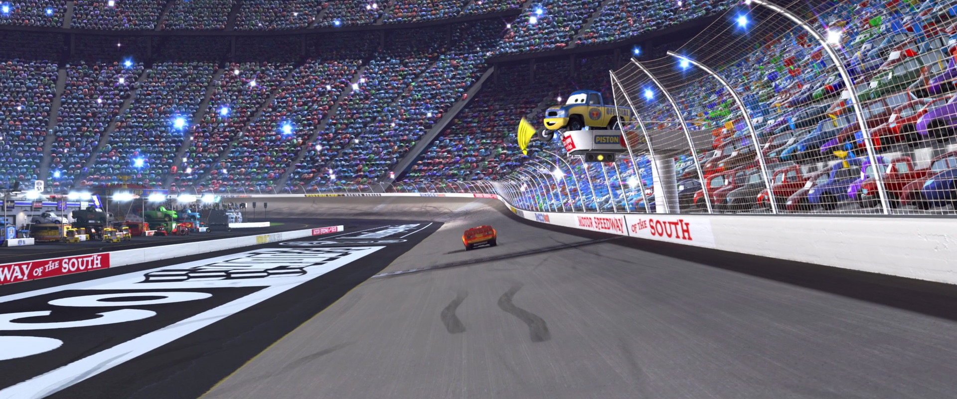 Piston cup race track top