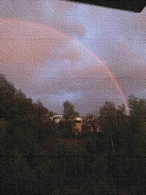 Regenbogen am Aprilwetterabend