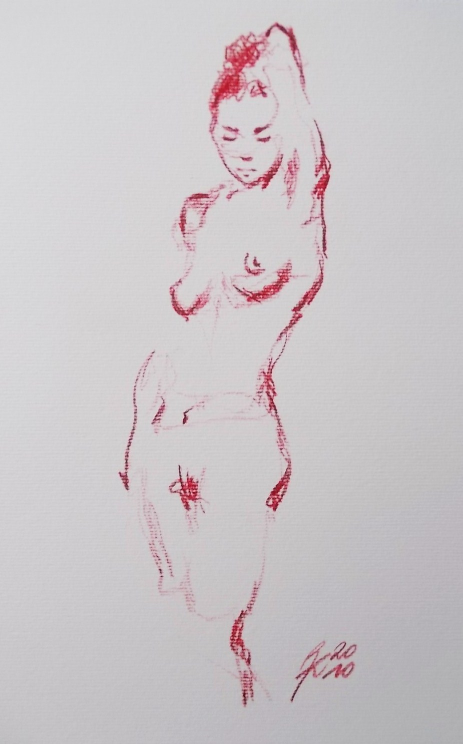 Nude, red pencil