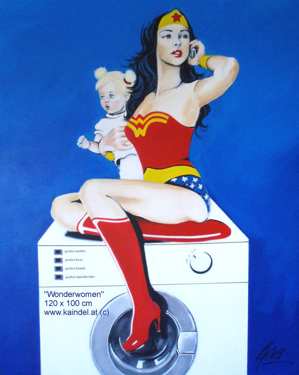 "WONDERWOMAN" 120 x 100 cm, Acrylic on canvas - SOLD in caricative AUCTION-