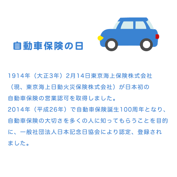 2月14日は自動車保険の日です