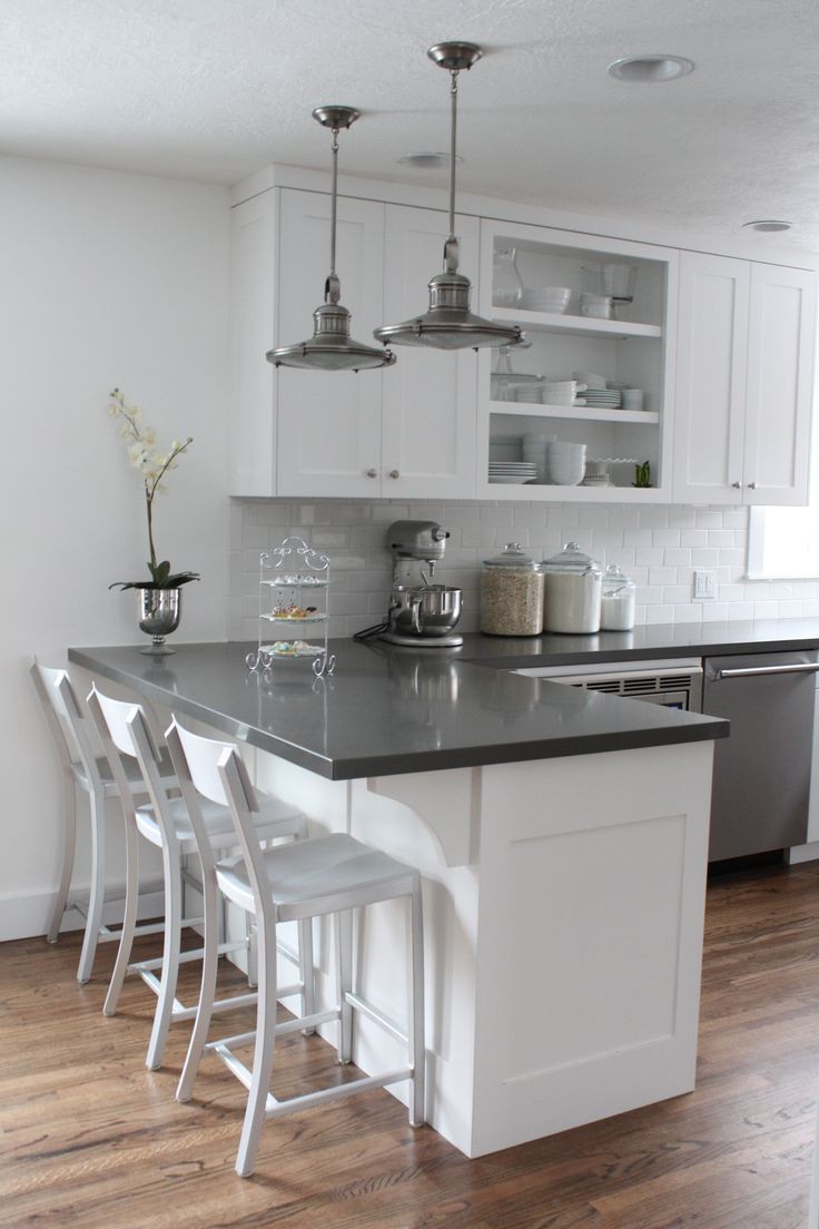 quartz countertop in a white kitchen