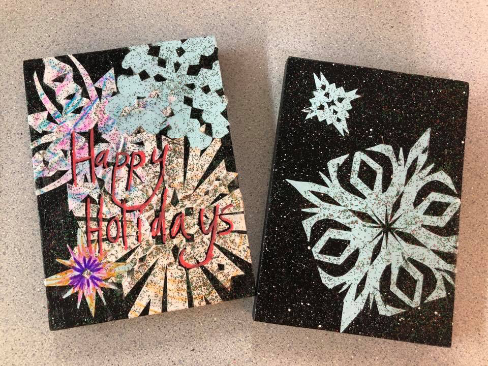 Paper Snowflake Wood Decor: kids class 