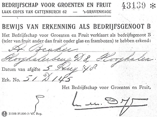 Albert mag ook fruit verkopen, 1948.