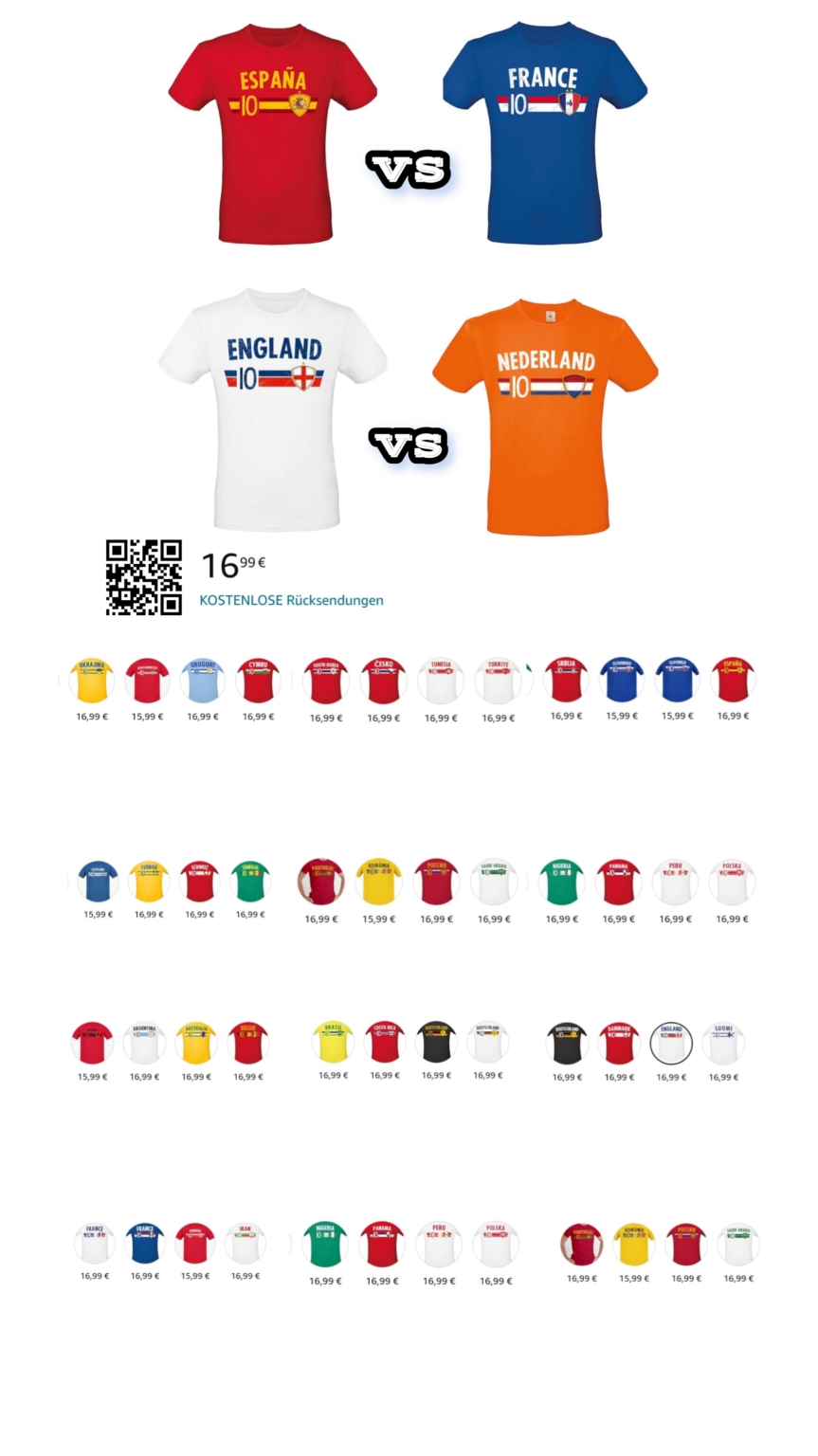 SCHÖNE T-Shirts, viele Länder zur Auswahl.