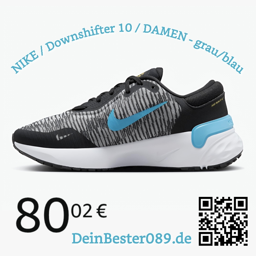 NIKE, "Downshifter 10" Damen - grau/hellblau