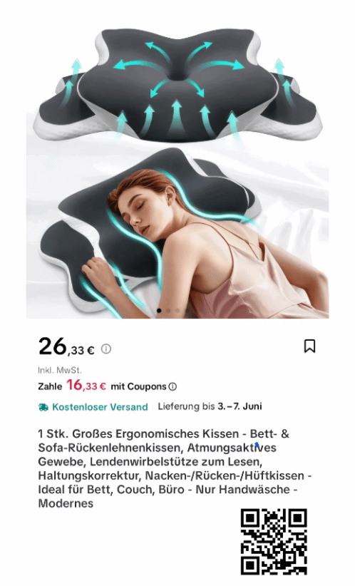 Nacken wie nach 10 Runden Boxtraining? 😵‍💫    Dieses Kissen ändert alles. Endlich aufwachen ohne Genickstarre.    Schlaf > alles andere. Probier’s aus.