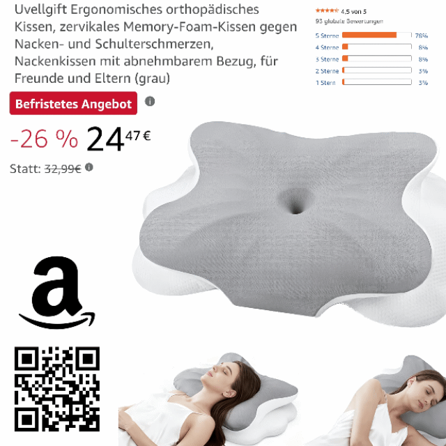 Ergonomisches Kopfkissen, Amazon, DEUTSCHLAND, ORTHO