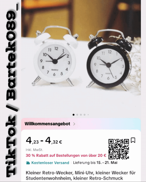 Analoger Wecker (Tiktok Shop) 