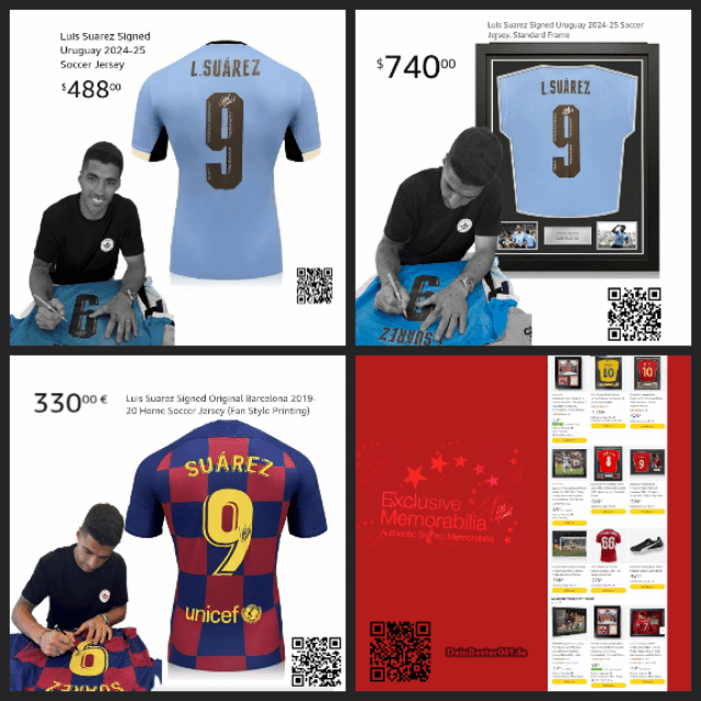 Luis Suarez original signed Trikot/Jersey, Uruguay & FC Barcelona 