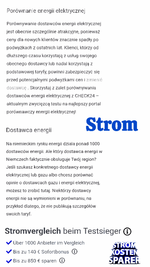 STROMPREIS-Vergleich in Deutschland