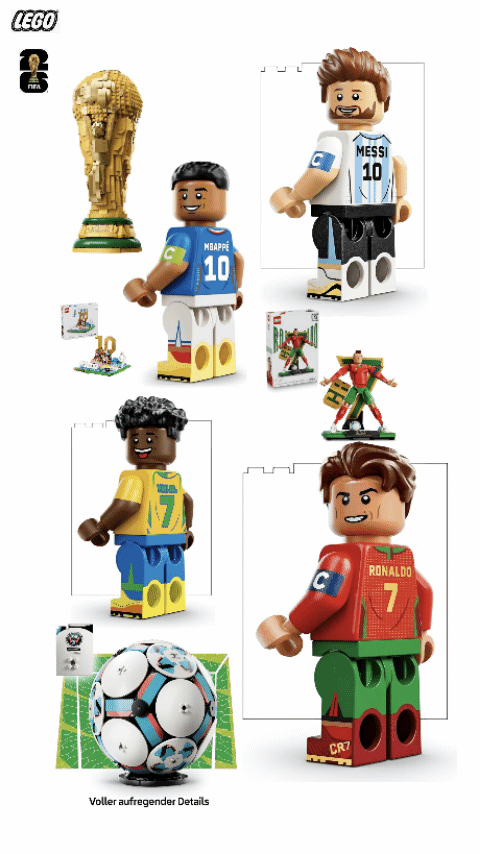 WORLD CUP BRICKS / für LEGOFANS / CR7, LM10, KM10, V10