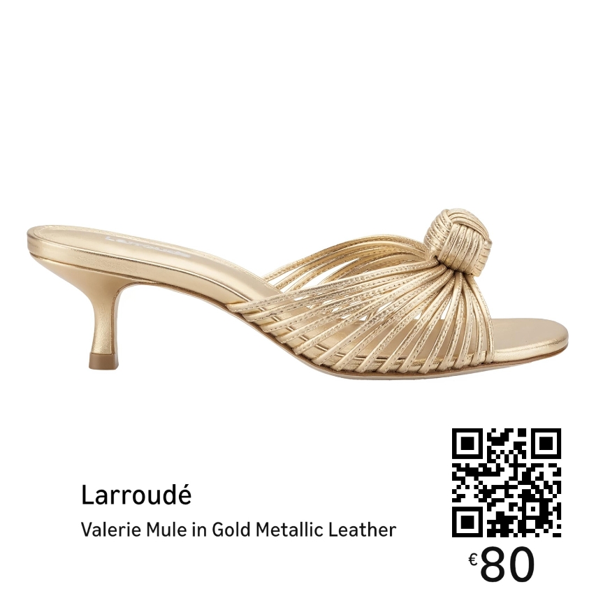LARROUDÉ Valerie Mule in Gold Metallic Leather