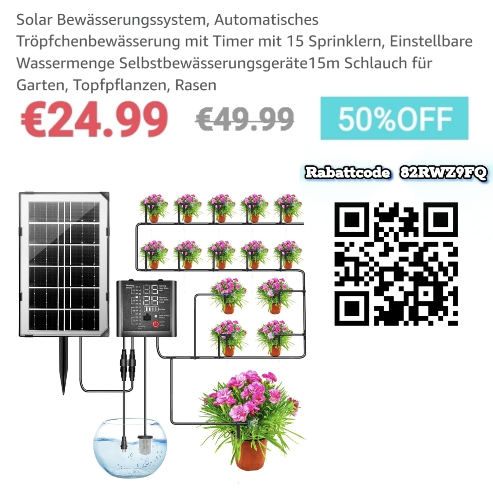 Solar BewässerungsSystem (RabattCode an der Kasse)