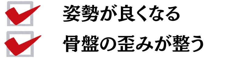 姿勢が良くなる・骨盤の歪みが整う
