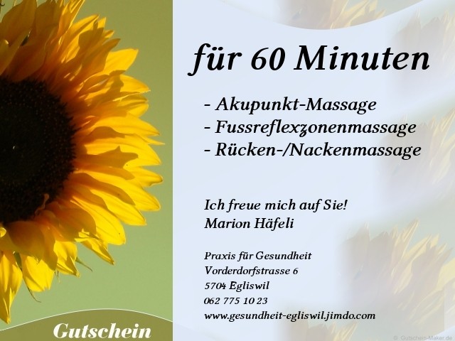 Gutscheine Praxis Fur Gesundheit Egliswil