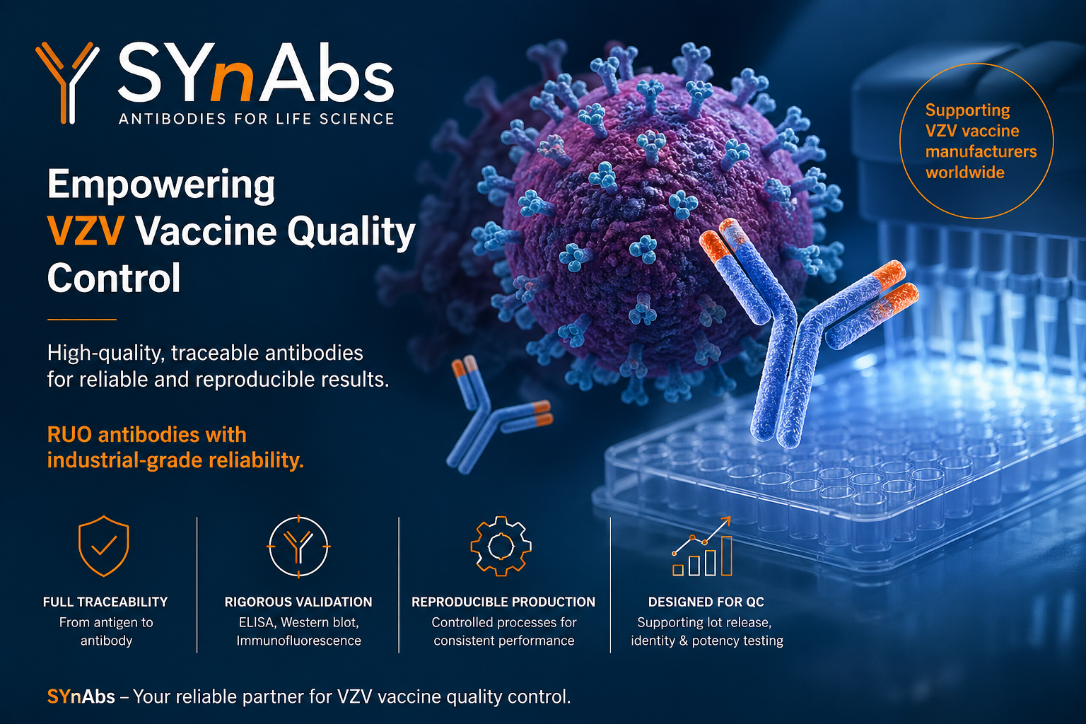 High-quality antibodies for Varicella-Zoster Virus (VZV) vaccine quality control: addressing traceability and reproducibility challenges in RUO reagents