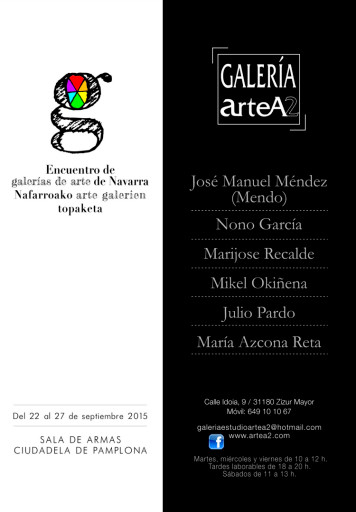 Encuentro de galerías de arte de Navarra. Galería ArteA2. Sala de Armas Ciudadela. maría azcona 2015