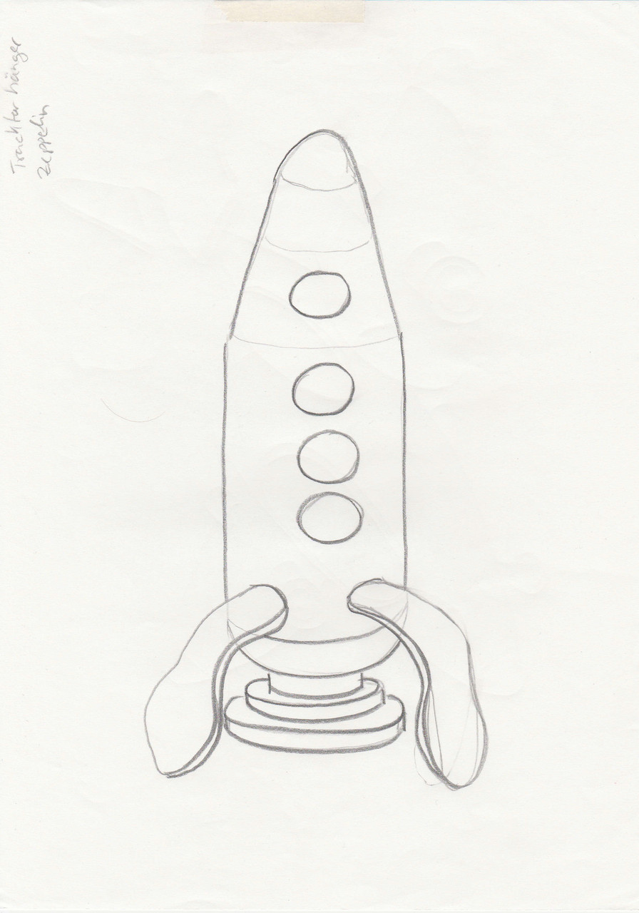 Skizze zur Formgebung der Rakete