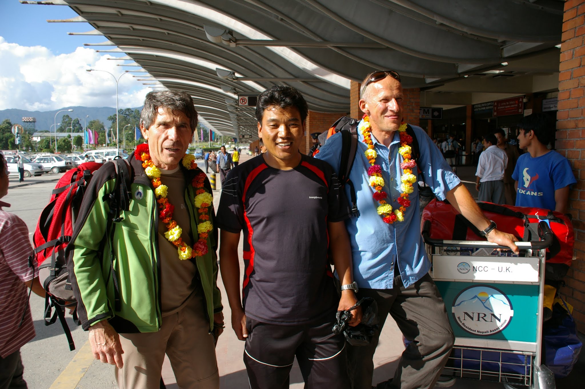 Notre équipe René Tashi Jacques - arrivée à Kathmandu