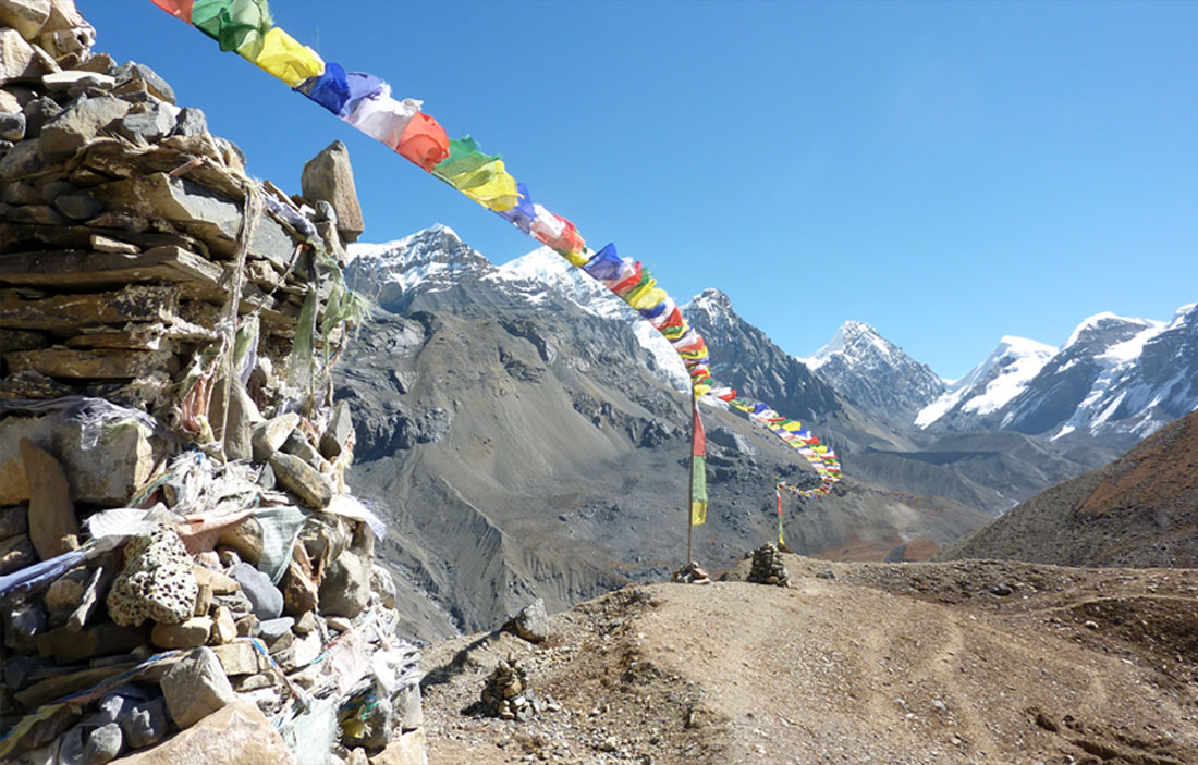 Descente vers Kagbeni porte d'entrée du Mustang