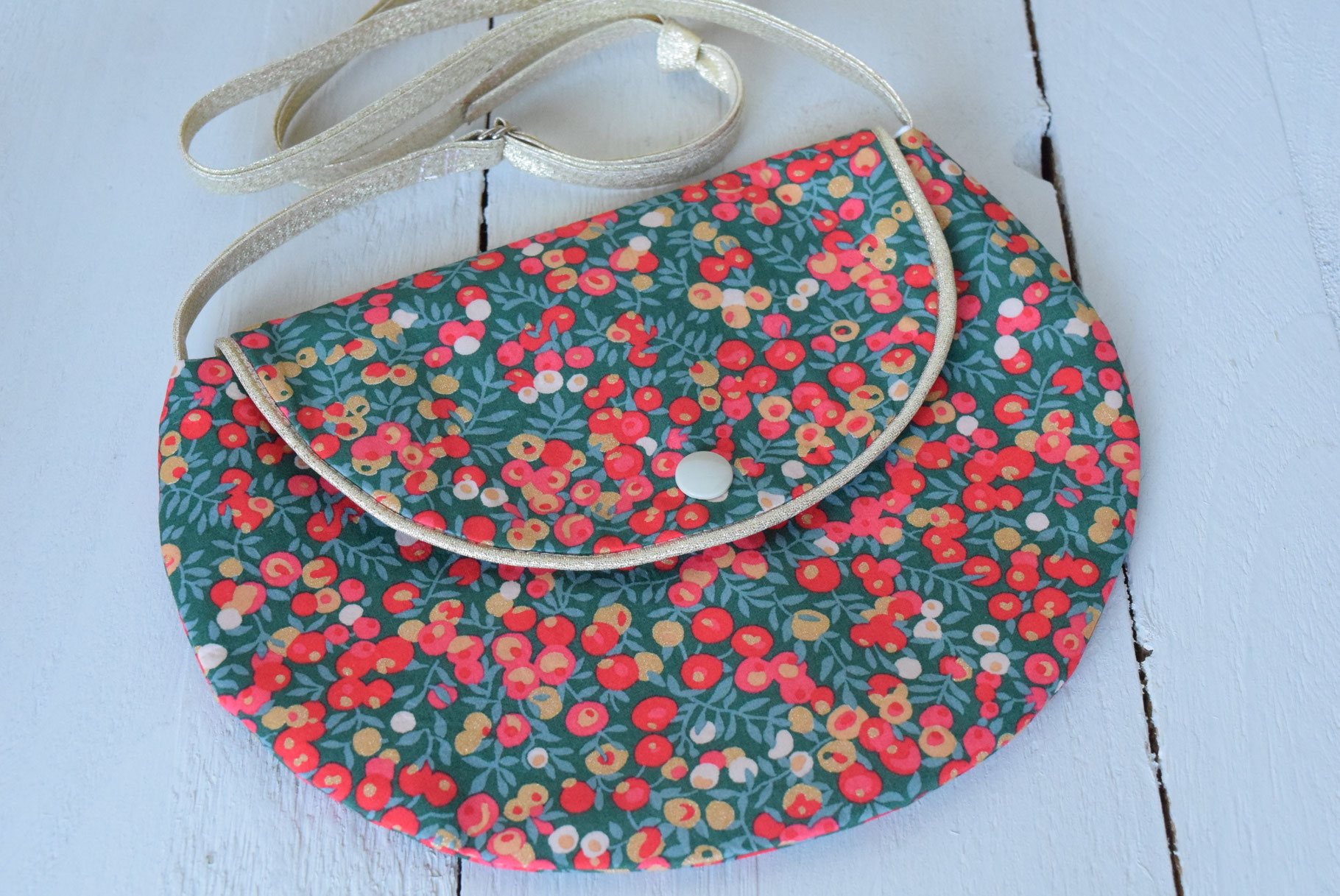 Petit sac à main enfant liberty de noël wiltshire star rouge vert doré