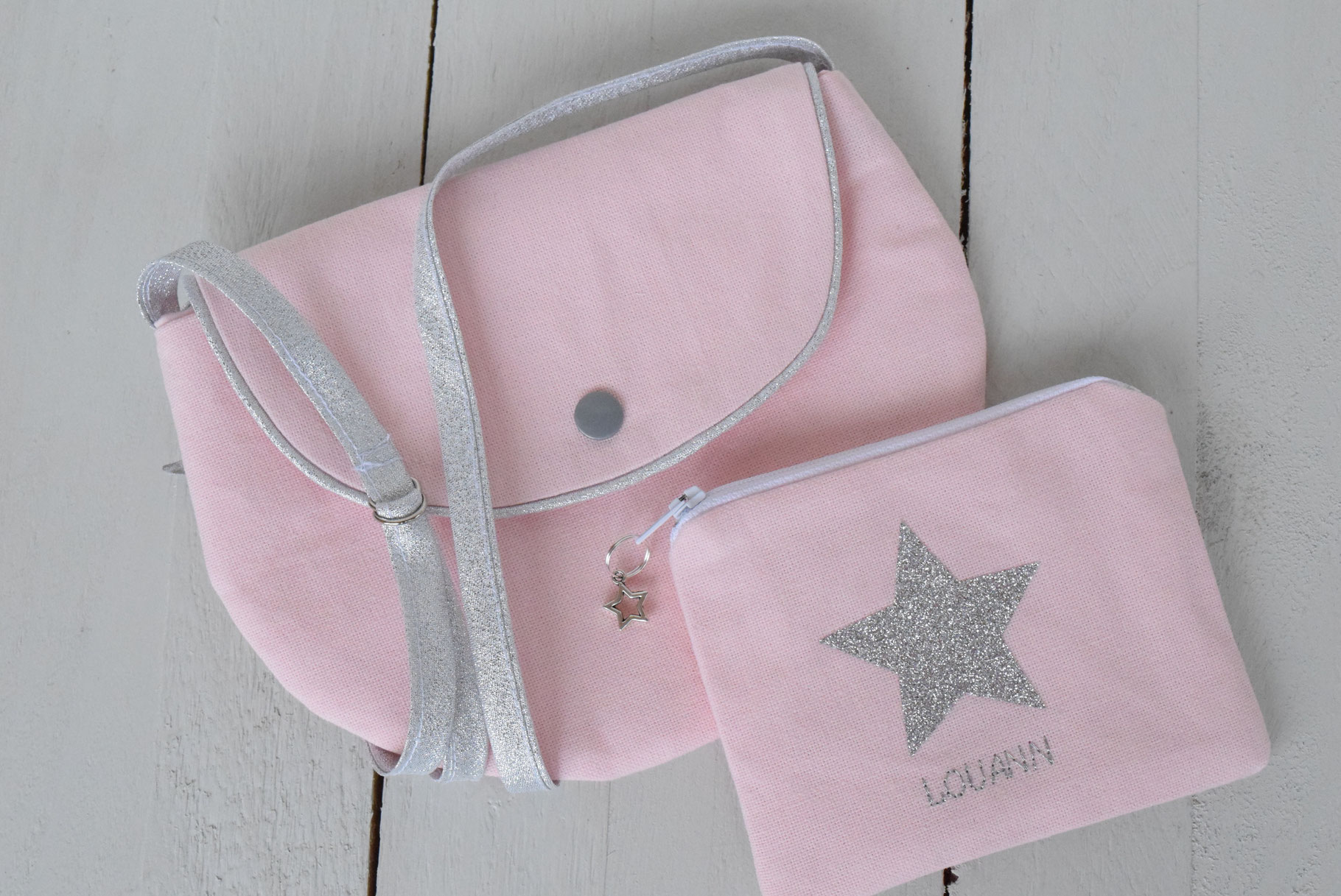 Idée cadeau de Noël 2025 : sac à main enfant en tissu Liberty + porte-monnaie personnalisé