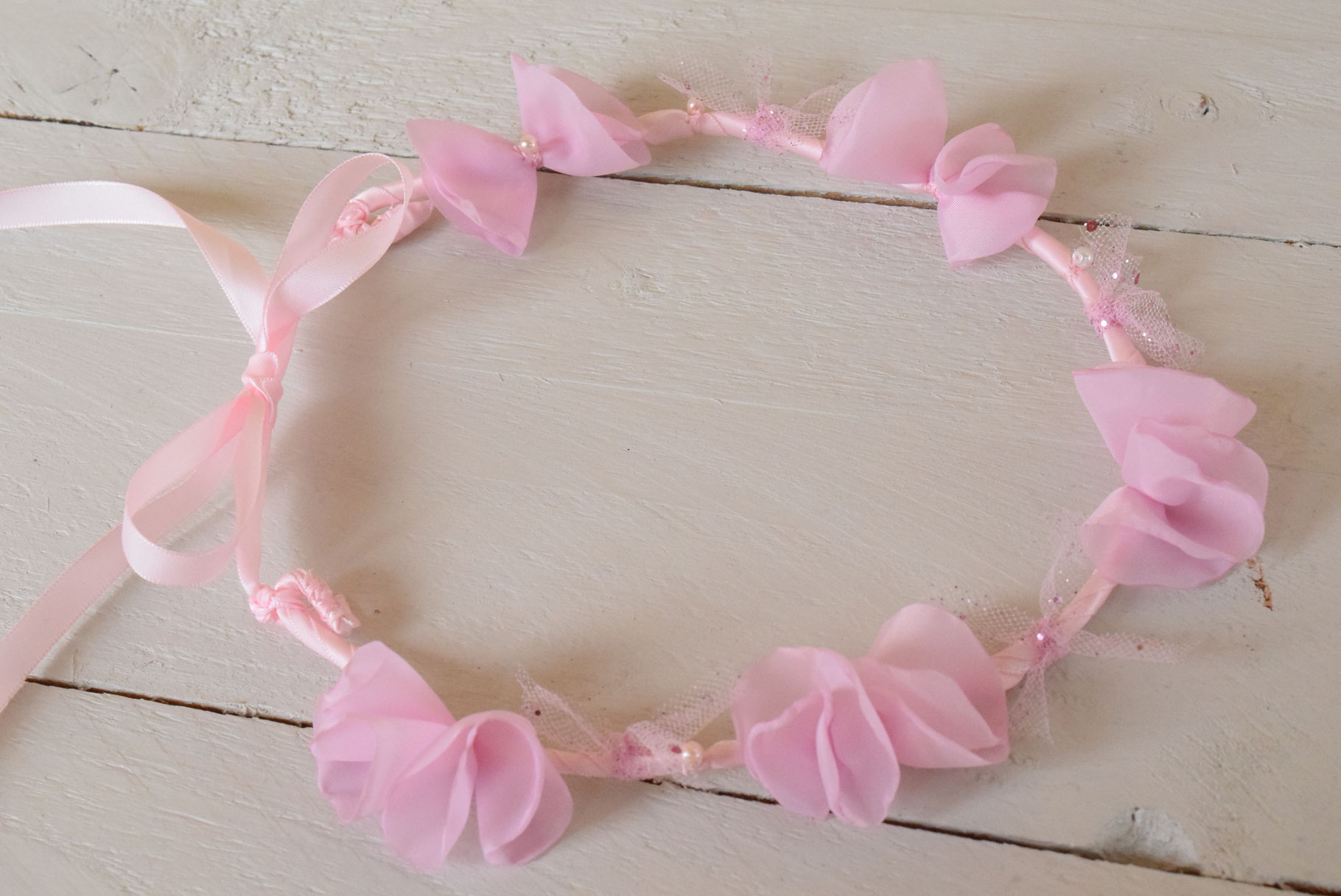 Couronne de fleurs pour communion, style bohème et naturel