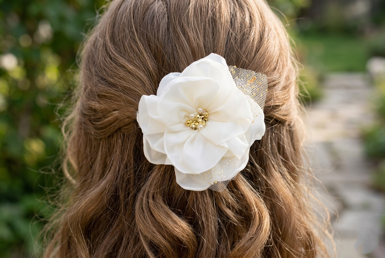 Barrettes de communion : la douceur des fleurs pour le mois de mai