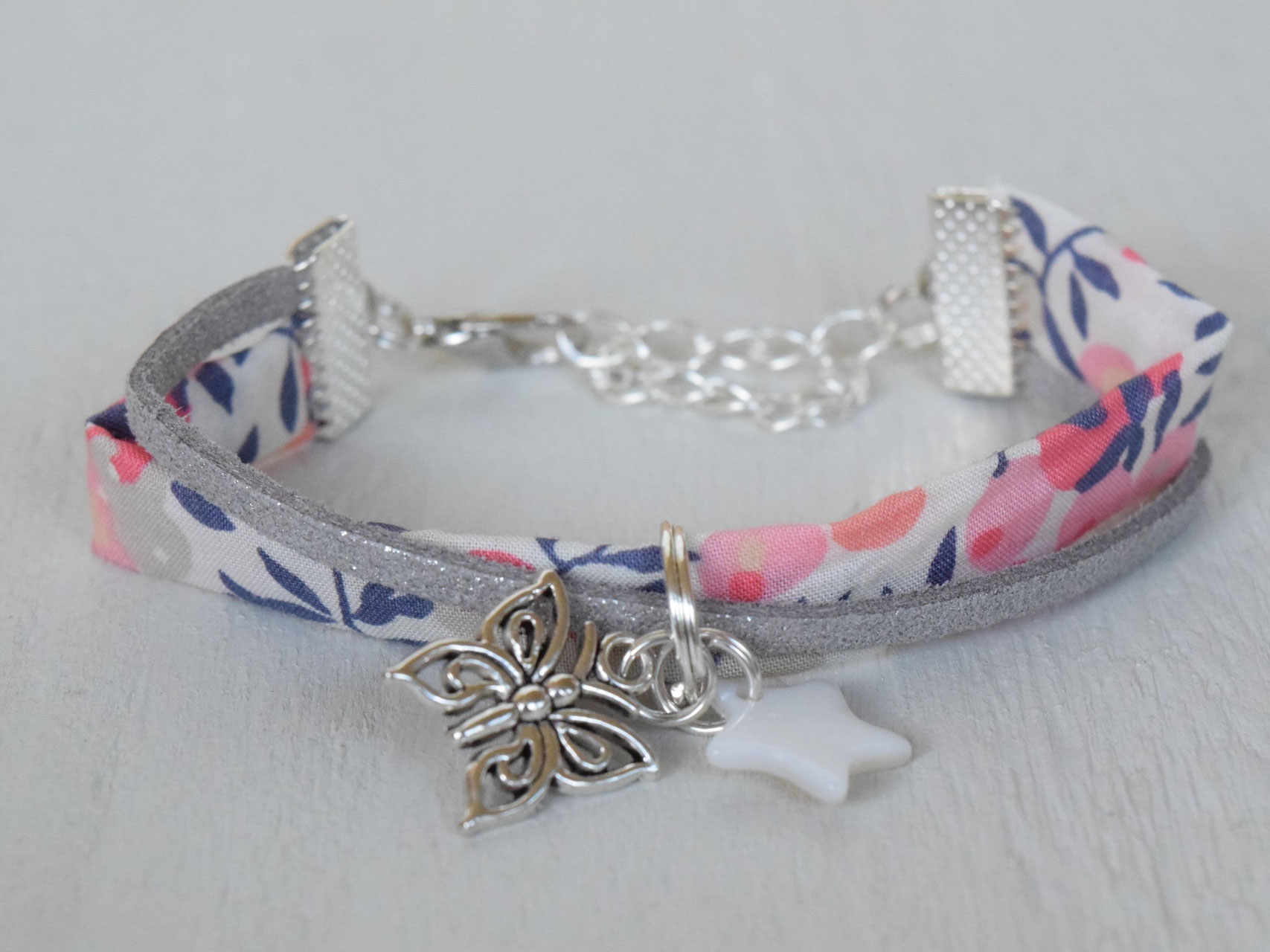Bracelet Liberty enfant – Wiltshire corail, création artisanale personnalisée