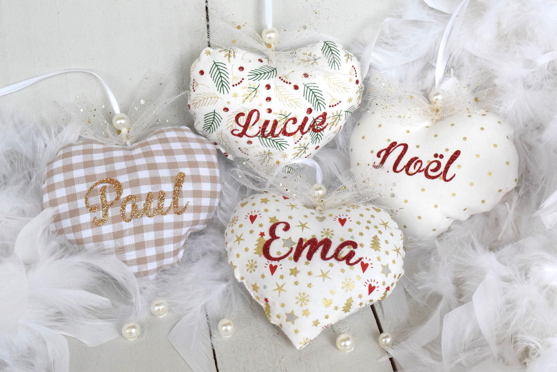 Etoile de Noël personnalisée avec prénom- Etoile en tissu à suspendre - Décoration Noël Fait-main à Toulouse