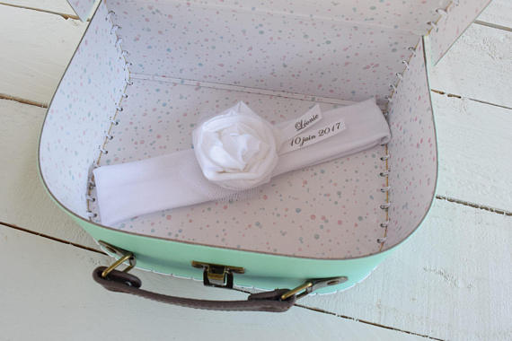 bandeau bébé baptême fleur prénom