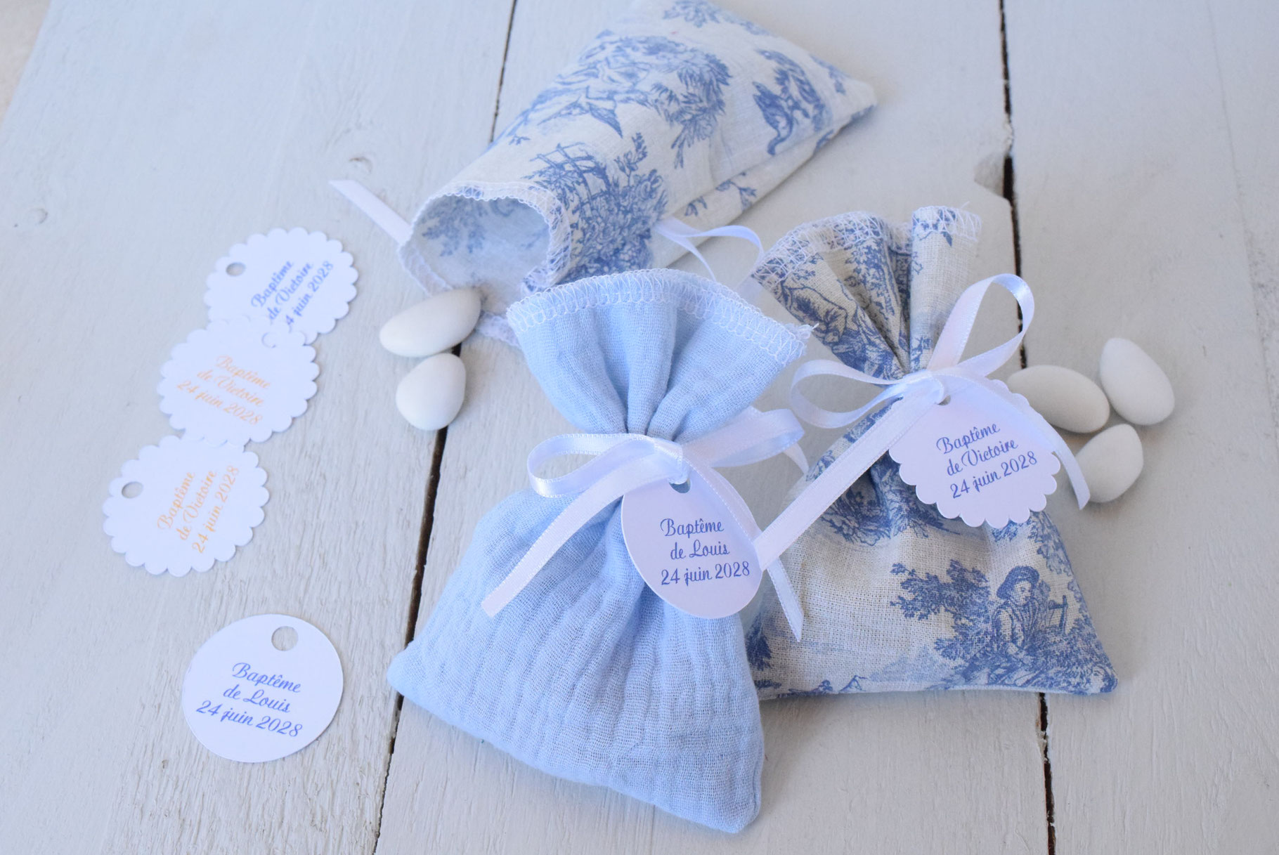 Catalogue des modèles de sachets dragées fait-main de la boutique à personnaliser avec une étiquette