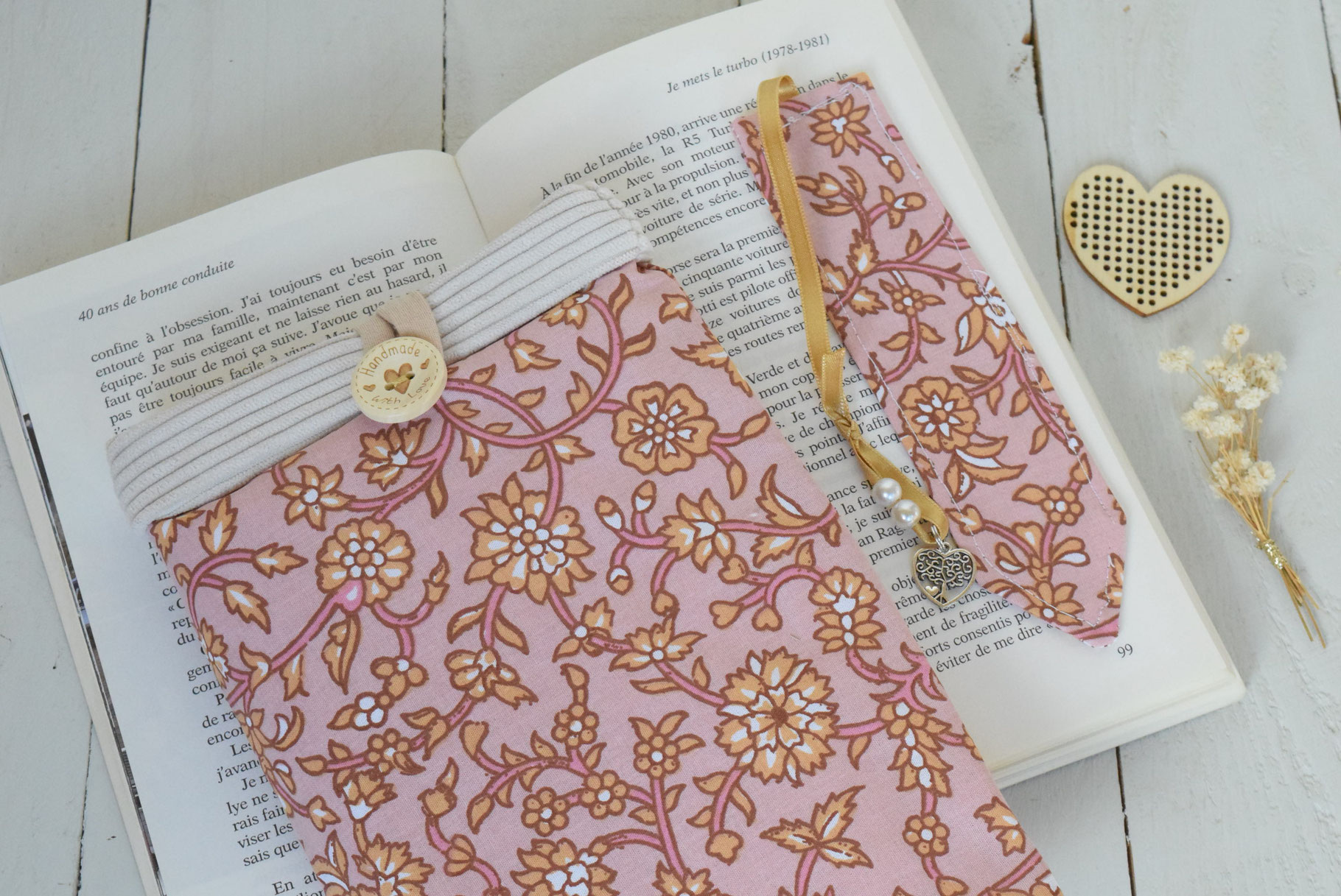 housse livre de poche ou liseuse tissu indien
