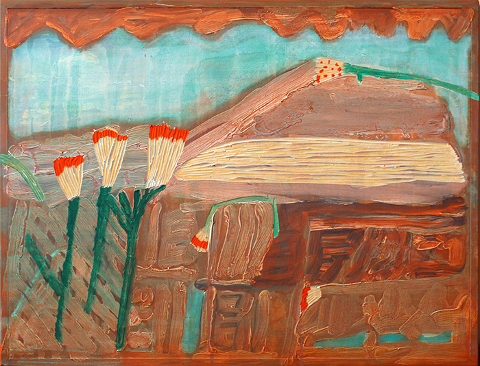 《今天看家》47.5x62.3cm Mix material　武内明子